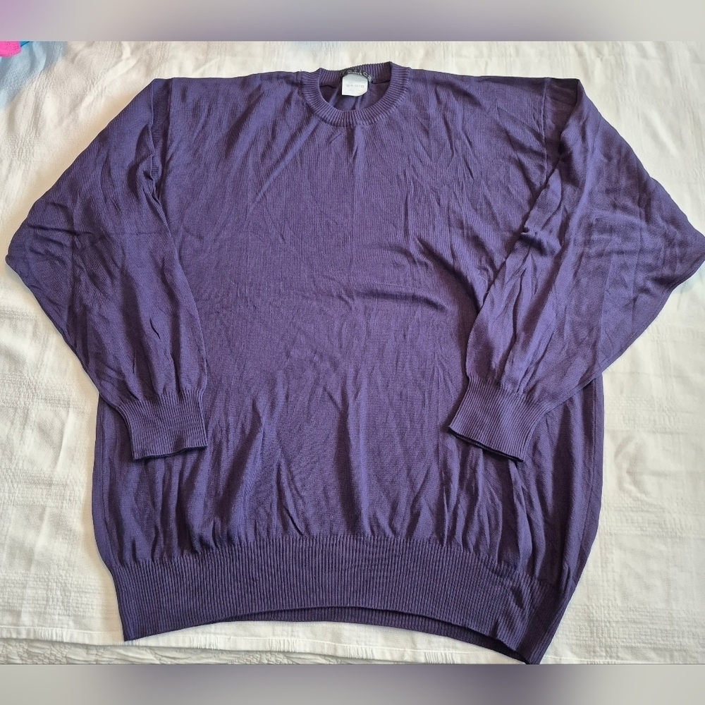 Pratica men's 100% cotton purple sweater no size tag possibly XL check meas. NEW